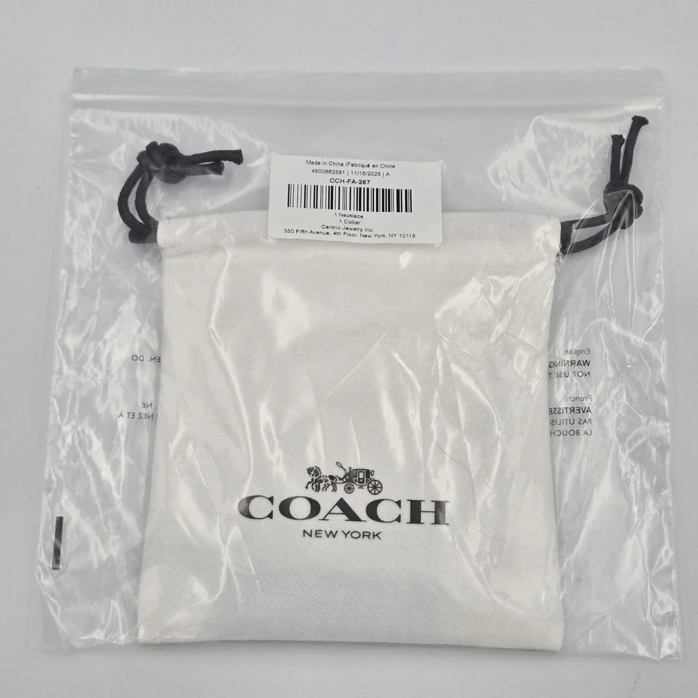 Coach Silver‎ Heart Pendant Necklace Signature 